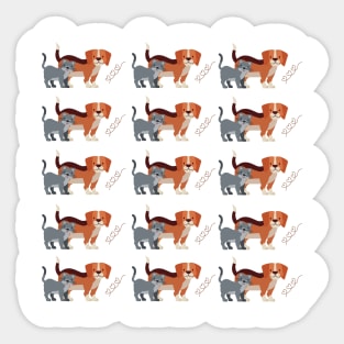 dog and cat lover pattern Sticker